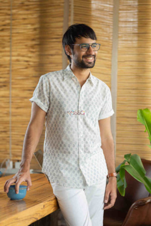 Image for Kessa Awk48 Asav Men Block Print Half Sleeves Shirt Featured