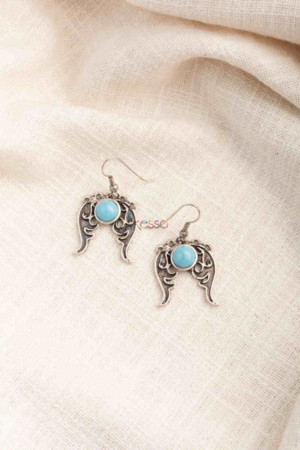 Image for Kessa Kpe191 Turkish Tribal Shape Earrings Blue