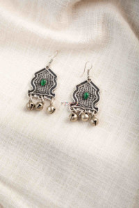 Image for Kessa Kpe199 Turkish Tribal Stone Earrings Green