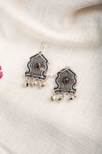 Image for Kessa Kpe199 Turkish Tribal Stone Earrings Red