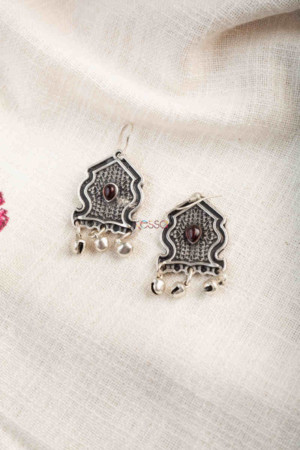 Image for Kessa Kpe199 Turkish Tribal Stone Earrings Red