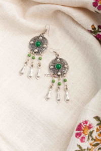 Image for Kessa Kpe207 Turkish Tribal Drop Earrings Green