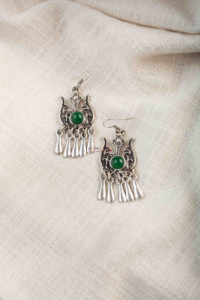 Image for Kessa Kpe208 Turkish Tribal Drop Earrings Green