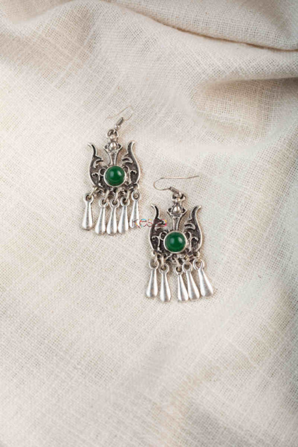 Image for Kessa Kpe208 Turkish Tribal Drop Earrings Green