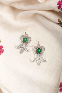 Image for Kessa Kpe220 Turkish Tribal Shape Earrings Green