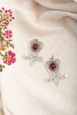 Image for Kessa Kpe220 Turkish Tribal Shape Earrings Red
