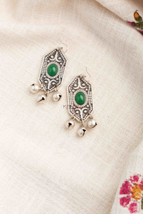 Image for Kessa Kpe232 Turkish Tribal Motif Earrings Green
