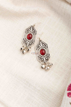 Image for Kessa Kpe232 Turkish Tribal Motif Earrings Red