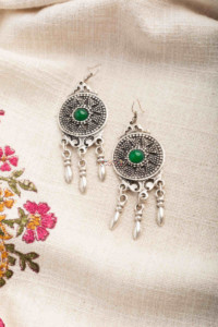 Image for Kessa Kpe246 Turkish Stone Drop Earring Green