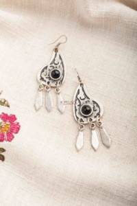 Image for Kessa Kpe249 Turkish Stone Pendant Earring Black