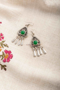 Image for Kessa Kpe251 Turkish Stone Drop Earring Green