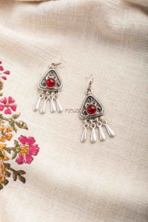 Image for Kessa Kpe251 Turkish Stone Drop Earring Red