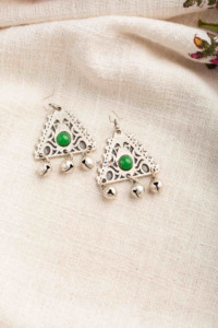 Image for Kessa Kpe258 Turkish Stone Ghunghroo Earring Green
