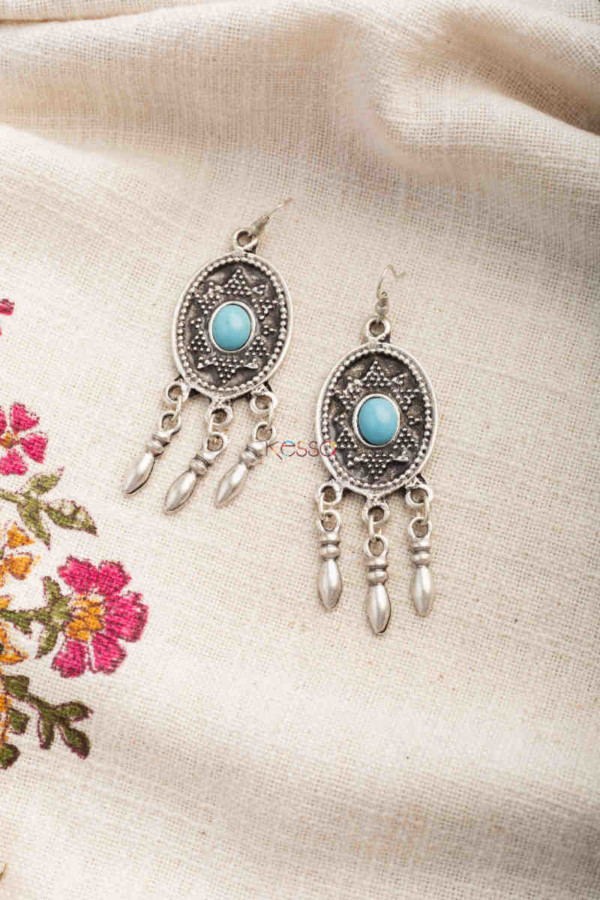 Image for Kessa Kpe260 Turkish Stone Drop Earring 1 Blue