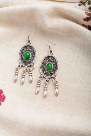 Image for Kessa Kpe260 Turkish Stone Drop Earring 1 Green