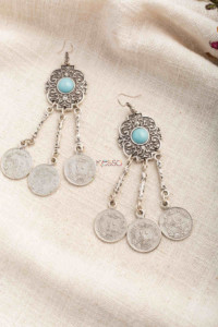 Image for Kessa Kpe264 Turkish Stone Chain Earring Blue
