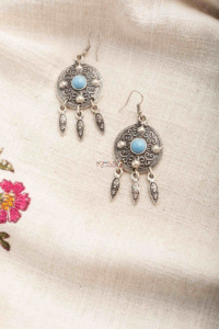 Image for Kessa Kpe266 Turkish Stone Circular Earring Blue