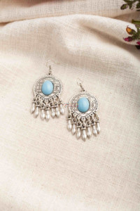 Image for Kessa Kpe272 Turkish Stone Circular Earring Blue