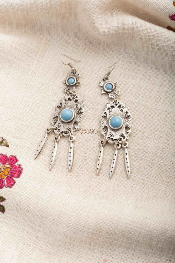 Image for Kessa Kpe273 Turkish Stone Pendant Earring Blue