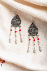Image for Kessa Kpe386 Kazaki Tribal Oval Earrings