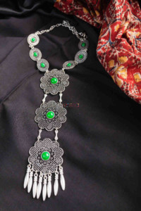 Image for Kessa Kpn122 Turkish Multi Stone Drop Necklace Green