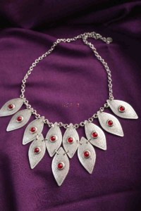 Image for Kessa Kpn129 Turkish Red Stone Chain Necklace Featured