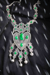 Image for Kessa Kpn140 Turkish Multi Stone Ghunghroo Necklace Green