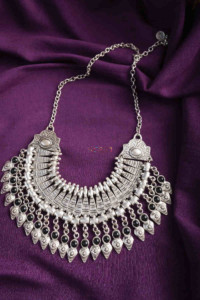 Image for Kessa Kpn141 Turkish Multi Stone Chain Necklace Black