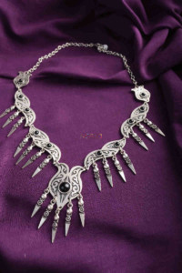 Image for Kessa Kpn142 Turkish Multi Stone Drop Necklace Black