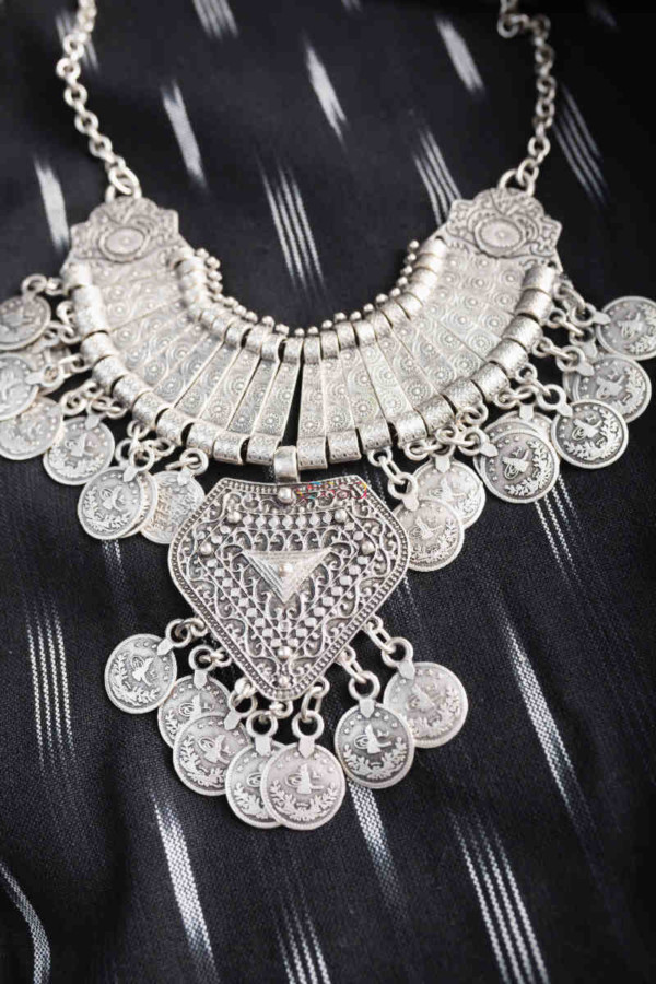 Image for Kessa Kpn145 Turkish Coin Necklace Closeup