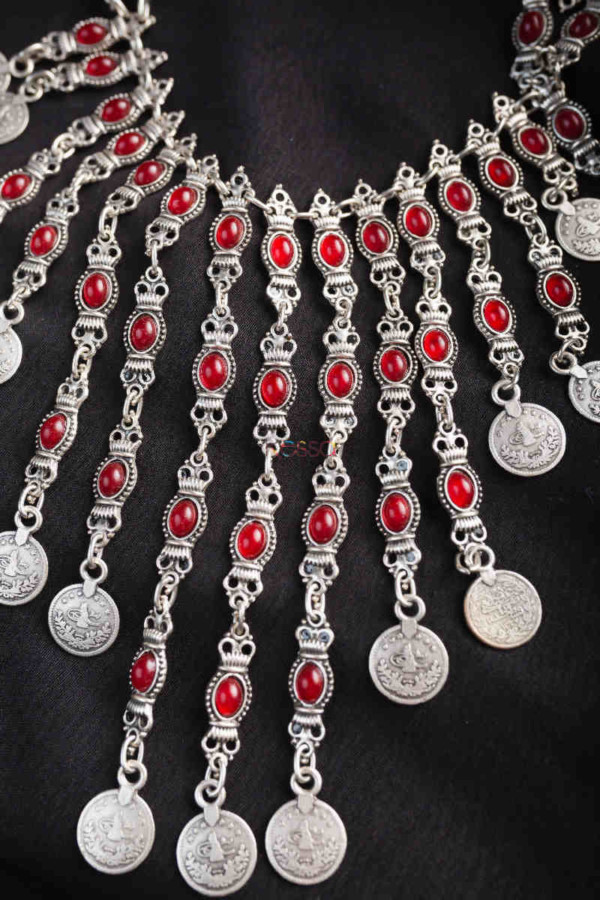 Image for Kessa Kpn149 Turkish Chain Coin Necklace Closeup