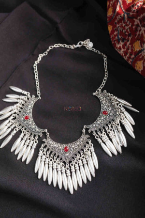 Image for Kessa Kpn150 Turkish Multi Stone Drop Necklace Red