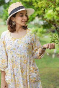 Image for Kessa Ws862 Daisy Floral A Line Dress 1 Top