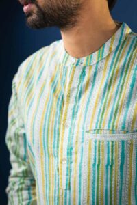 Image for Kessa Bpr09 Adhrit Stripes Men Shirt Closeup