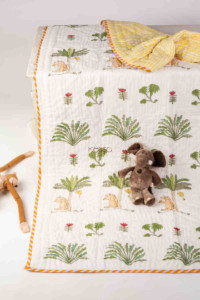 Image for Kessa Kaq213 Porcelain Tulip Tree Yellow Baby Quilt Featured