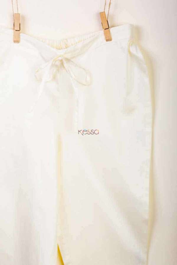 Image for Kessa Wfs01 Zaam Silk Cotton Pant Cream Side