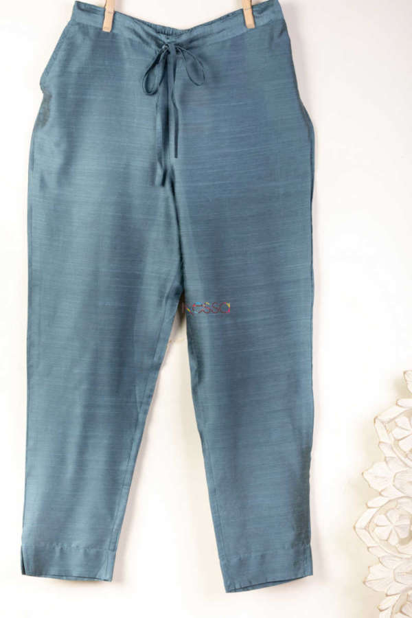 Image for Kessa Wfs01 Zaam Silk Cotton Pant D.grey Side
