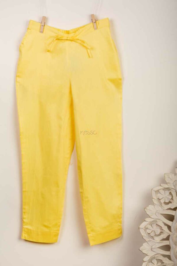 Image for Kessa Wfs01 Zaam Silk Cotton Pant Lemon Side Latest