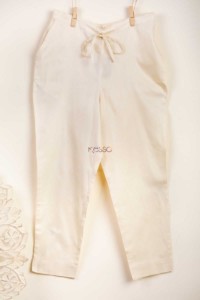 Image for Kessa Wfs01 Zaam Silk Cotton Pant  Offwhite Featured