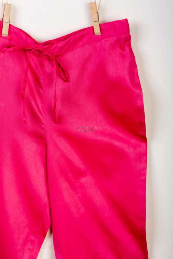 Image for Kessa Wfs01 Zaam Silk Cotton Pant Rose Pink Closeup