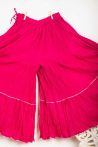 Image for Kessa Sap17 Crushed Cotton Sharara Mj.pink Closeup 2