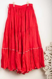 Image for Kessa Sap17 Crushed Cotton Sharara Red Side New