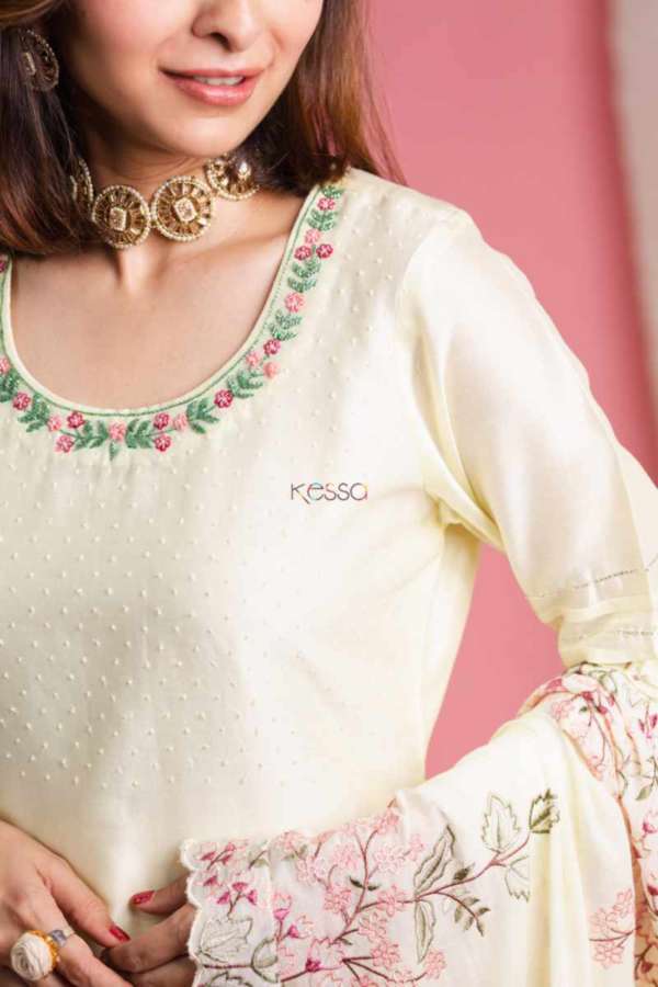 Image for Kessa Ws866 Kalinda Chanderi Silk Complete Set Closeup 2