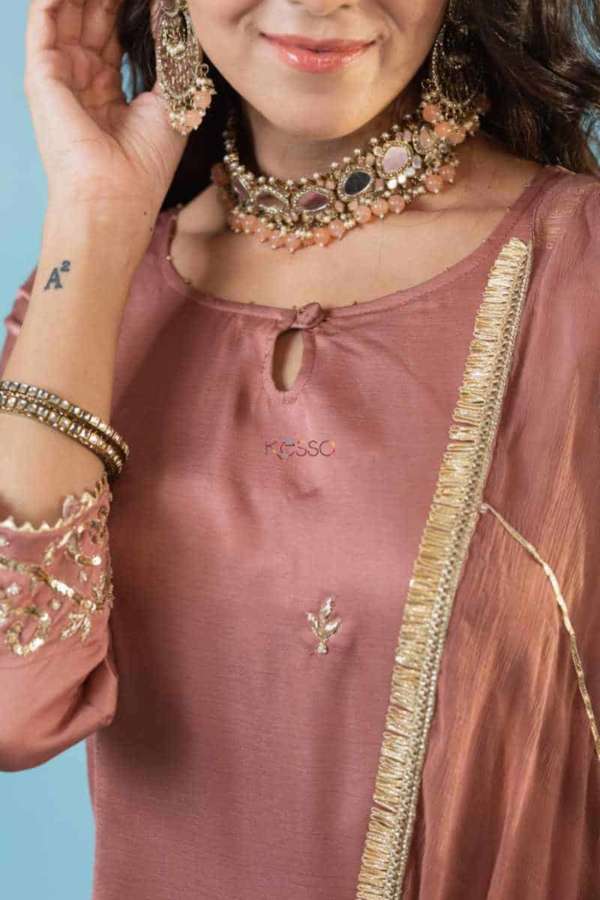 Image for Kessa Ws920 Agrata Muslin Silk Complete Dhoti Set Closeup New