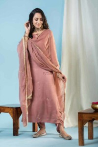 Image for Kessa Ws920 Agrata Muslin Silk Complete Dhoti Set Featured New