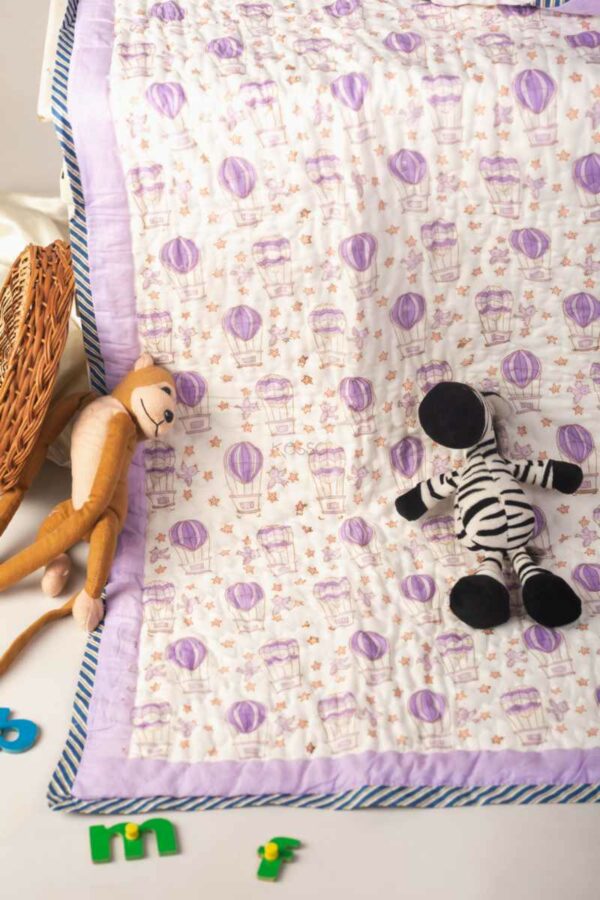 Image for Kaq224 Lavanya Blockprint Mulmul Baby Quilt Featured