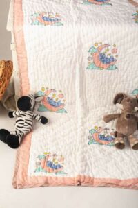Image for Kaq225 Siti Blockprint Mulmul Baby Quilt Featured
