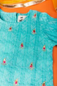 Image for Kessa Mbe34 Akriti Girl Cotton Skirt With Top And Dupatta Set Closeup