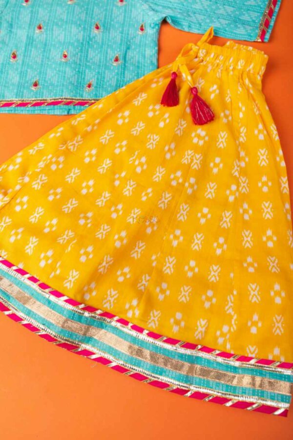 Image for Kessa Mbe34 Akriti Girl Cotton Skirt With Top And Dupatta Set Side