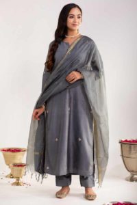 Image for Kessa Ws914 Nayna Silk Kurta Pant Set With Kota Doria Dupatta Featured